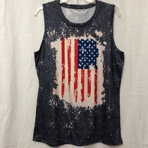 Tank Top Size X-Large Red, White and Blue Sleeveless